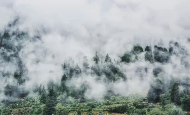 cloud over the mountains in Sangla