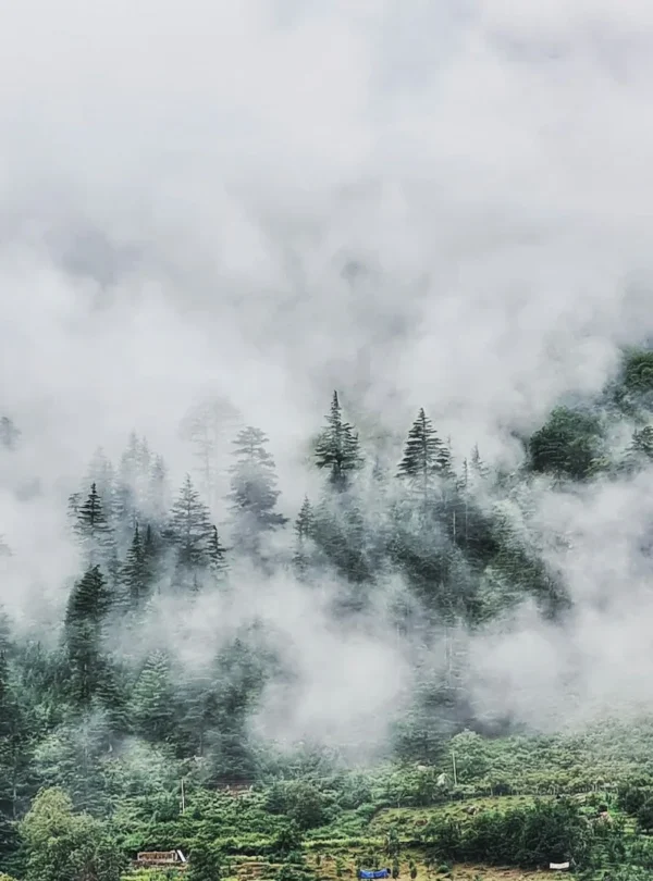 cloud over the mountains in Sangla