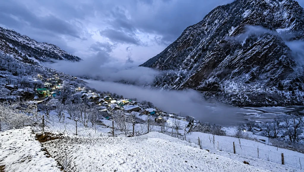 Get View of Snow Covered Mountains in Harsil