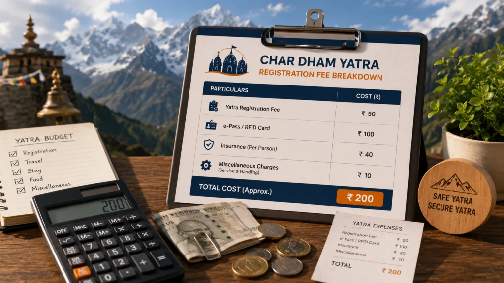 how much it cost for the char dham yatra registration